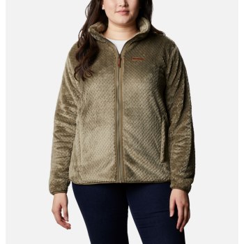 Columbia Ženske Jakne - Fire Side II Plush Full Zip Fleece Plus Size Sive Zelene | JHSP-76851